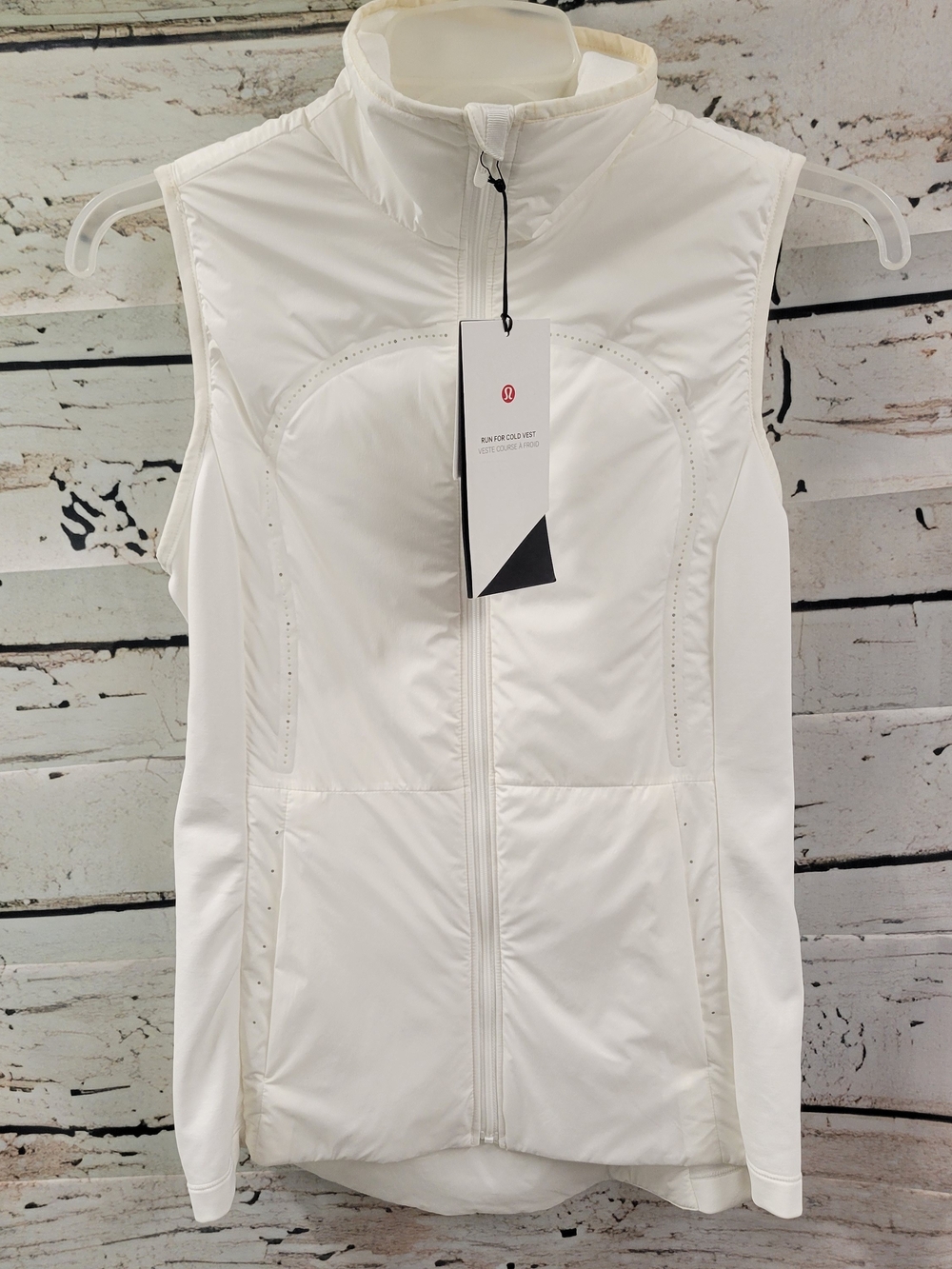 Lululemon Run For Cold Vest Size 6 White PrimaLoft Running Athletic
